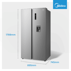 Midea 513L Inverter Side by Side refrigerator - Stainless Steel - Image 4
