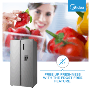 Midea 513L Inverter Side by Side refrigerator - Stainless Steel - Image 15